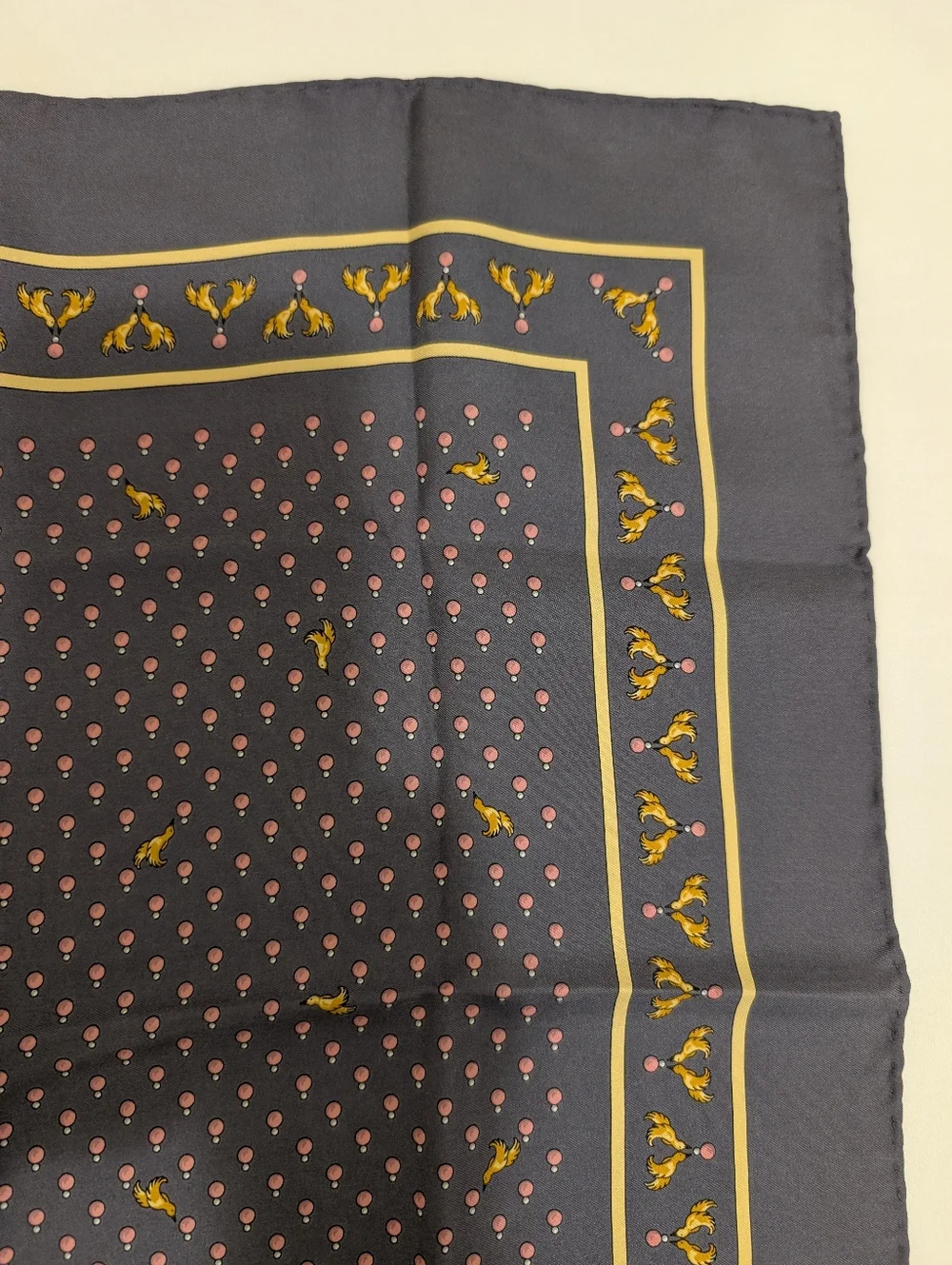 Christian Dior Silk Navy Floral Scarf